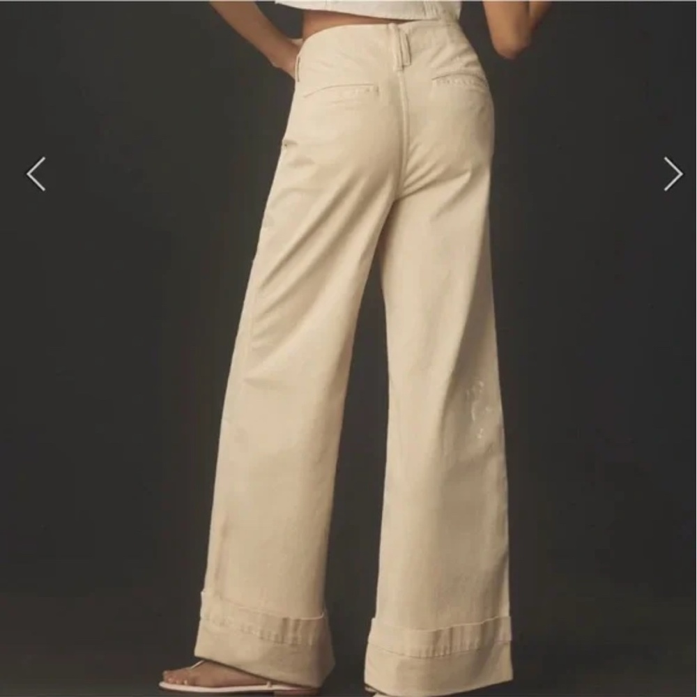 Pilcro Slouchy Full Length Paint Splatter Wide Leg Chino Pant | Size 14 - Picture 2 of 11